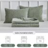 WARMDERN Luxury Velvet Quilt Set King Size, Cross Stitch Quilts Striped Bedding Set, Soft Lightweight Bedspread and Coverlet with 2 Pillow Shams for All Season, Green, 106" x 96" - Image 4