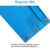 STREBITO Soldering Mat Electronics Repair Mat, Silicone Work Mat Heat Resistant 932°F, Magnetic Mat for Screws and Tools, Solder Mat Silicone Pad for Watch, Phone, Eyeglass, Knife, Size 13.8 "x 9.9" - Image 6